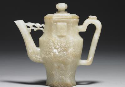 图片[2]-Jade Ewer with “longevity” character and floral pattern, mid to late Ming dynasty, 1436-1644-China Archive